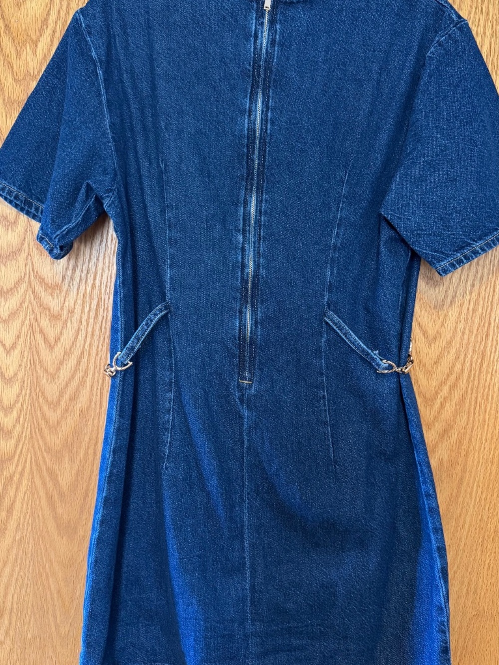 H&M Buckle Detail Denim Mini Dress S - Picture 8 of 9